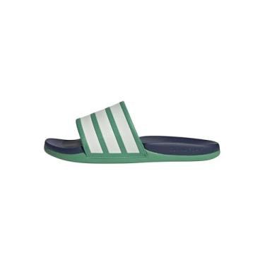 Imagem de adidas Adilette Comfort 2.0 unissex adulto, Verde/branco/azul escuro, 6 Women/5 Men