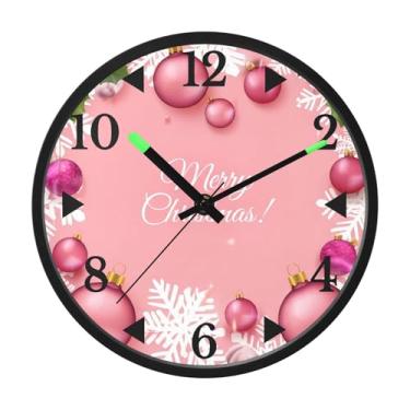 Imagem de STAYTOP Relógio de parede de LED Merry Christmas para quarto com brilho noturno, relógios de parede silenciosos de 30 cm para decoração de sala de estar, controle de som, relógio de parede moderno que