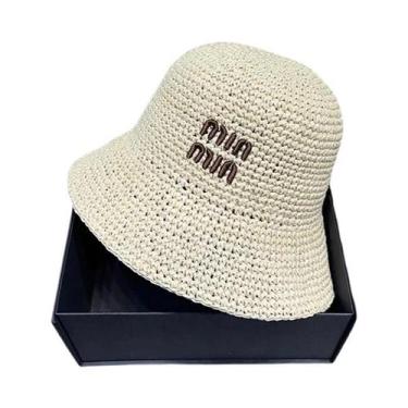 Imagem de Chapéu De Palha Vintage Feminino Com Alfabeto Bordado, Estilo Coreano,