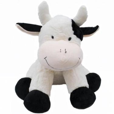 Imagem de Vaca Branca Manchas Pretas 44Cm - Pelúcia - Fofy Toys