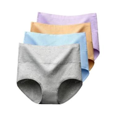 Imagem de Calcinhas De Algodão De Cintura Alta plus Size Para Mulheres, Cuecas M