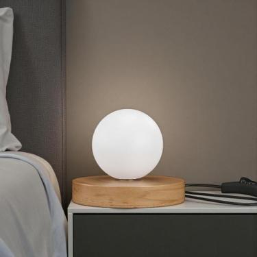 Imagem de Luminária Led Decorativa Base Madeira Quarto Madeira Natural - Drop de