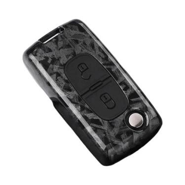 Imagem de Capa De Chave De Carro Em Fibra De Carbono Para 2 Ou 3 Botões, Compatí
