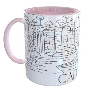 Imagem de Caneca Porcelana Capitólio - Pense Canecas, Rosa Claro