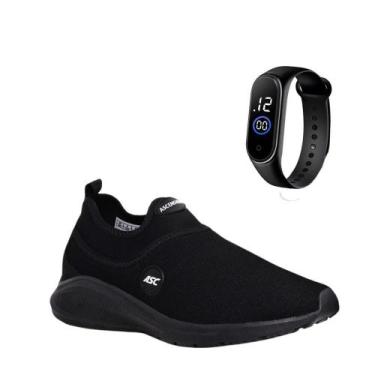 Imagem de Combo Tênis Ortopédico Unissex Com Relógio Fino Conforto e Leveza para