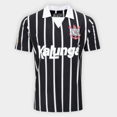Imagem de Camisa Polo Corinthians Retrô Masculina - Coimbra, Preto, EGG