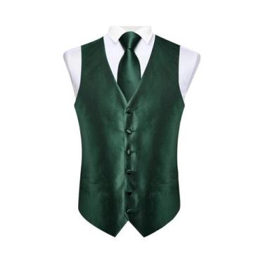 Imagem de Colete Social Masculino Preto Paisley Com Gravata Borboleta, Lenço De 