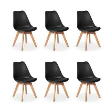 Imagem de Kit 6 Cadeiras Tendencia Leda Saarinen Estofada Moderna Sala Jantar Co