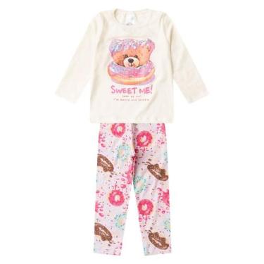 Imagem de Conjunto Algodão Menina Blusa Longa E Calça Select Bege, 3, Bege