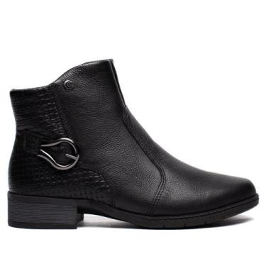 Imagem de Bota Feminina Campesí Cano Curto Couro Preto, Preto, 36