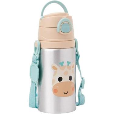 Imagem de Garrafinha Buba Aluminio C/Canudo Zoo Girafa 450ml