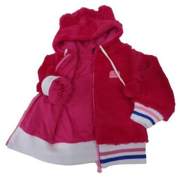 Imagem de Casaco Peluciado Luxo Bebê Menina Inverno Lessa Kids Rf 8320, Pink, G 