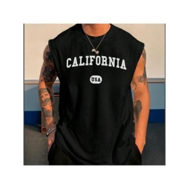 Imagem de Regata machão Masculina P ao GG 100% Algodão California USA, Preto, M
