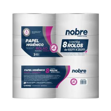 Imagem de Papel Higienico Rolão Folha Dupla Celulose Virgem Nobre 8un