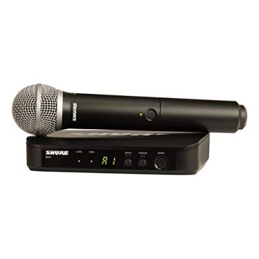 Imagem de Shure Sistema de microfone sem fio BLX24/PG58 com receptor BLX4 e transmissor portátil BLX2 com cápsula de microfone PG58 para aplicações vocais de chumbo e backup - Banda J10