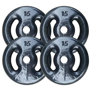 Imagem de Kit Com 04 Anilhas Emborrachadas De 15kg