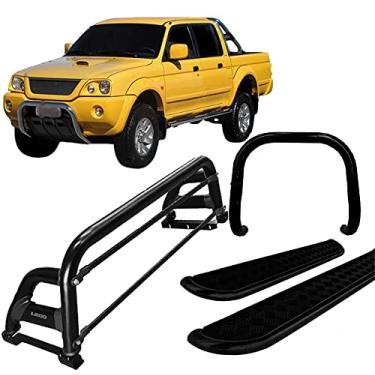 Imagem de Kit Quebra Mato+Estribo Chapa +Santo Anto H2 L200 2004 Preto