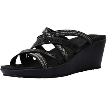 Imagem de Skechers Sand lia anabela feminina, Preto/preto, 10