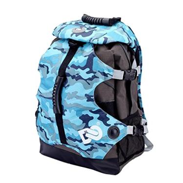Imagem de Mochila de skate com alças ajustáveis à prova d'água e compartimentos funcionais para tênis esportivos de patinação em linha, Camo