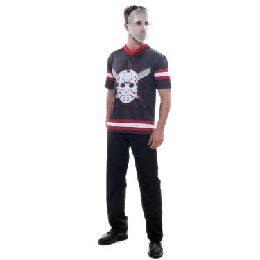 Imagem de Fantasia Jason Masculino Camiseta Adulto com Máscara - Halloween
 P