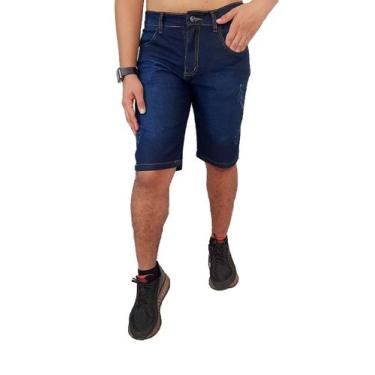 Imagem de Bermuda Jeans Masculina Escuro Com Lycra - Mania Do Jeans