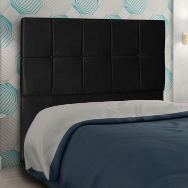 Imagem de Cabeceira Solteiro 0,90M Lisboa Suede Preto