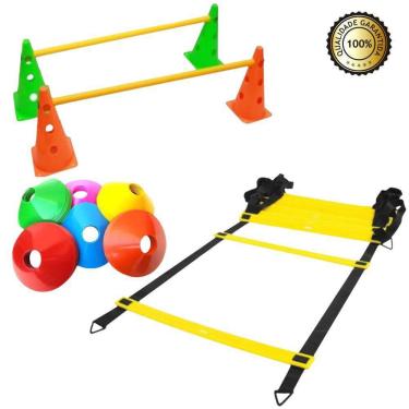 Imagem de Kit Agilidade Com Escada Agilidade + 10 Pratos+Kit Cone Furo