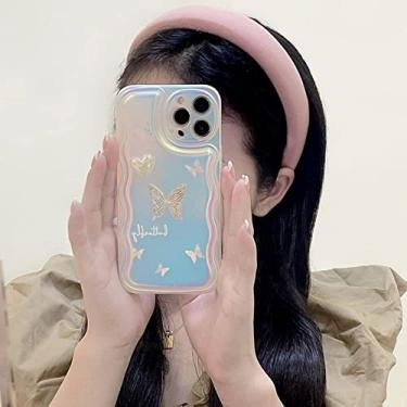 Imagem de Capa Luxo Aurora Glitter para iPhone 13 12 11 Pro Max X Xr Xs Max Onda Curly Amor Coração Laser Arco-Íris Colorido Macio TPU Capa, LTAX, Para iPhone 12 ProMax