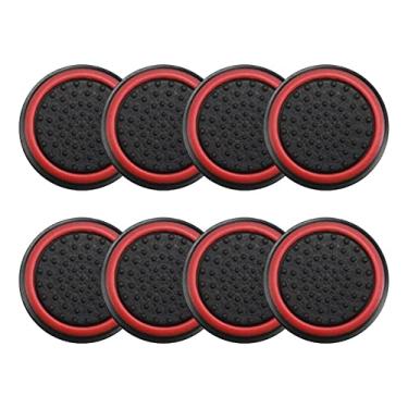 Imagem de 4 Pares de Grips Compatível com controle Joystick Playstation 3 4 5 PS3 PS4 PS5 Xbox One S X Series S X Nintendo Wii U Protetora Anti Derrapante Silicone Proteção do Botão Analógico (Vermelho)