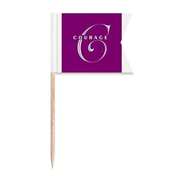 Imagem de Courage Chance Letras Art Deco Presente Fashion Palito de Dente, Marcação de Etiquetagem para Festa Bolo Comida Prato de Queijo