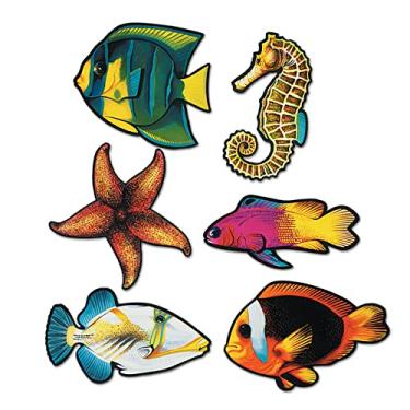 Imagem de Beistle 55695 Recortes de peixe, 6 peças, 36,24-42,54 cm, multicoloridos