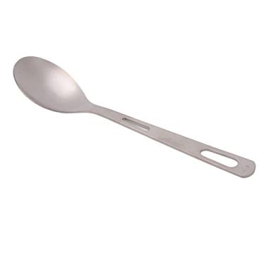 Imagem de Utensílios de titânio, jateamento de areia requintados talheres de titânio para caminhadas para piquenique (colher)