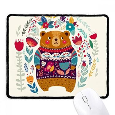 Imagem de Mousepad de desenho animado urso animal rosa antiderrapante jogo escritório bordas costuradas presente