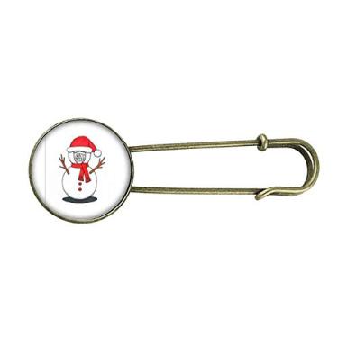 Imagem de Boneco de neve de Natal Horus cachecol galho retrô broche de metal joia