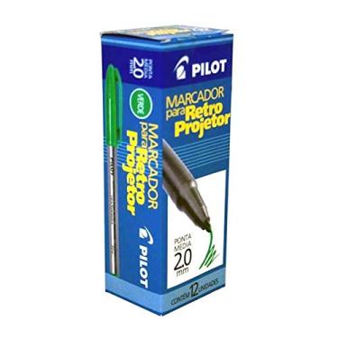 Imagem de Caneta Retroprojetor x 12 Unidades, Pilot 1430007VD, Verde, 2 mm