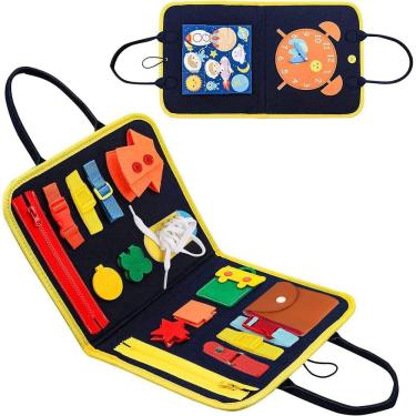 Imagem de Brinquedos Montessori Busy Board para crianças de 1 2 3 4 anos, Brinquedos de quadro sensorial para aprender habilidades motoras finas, brinquedo de v
