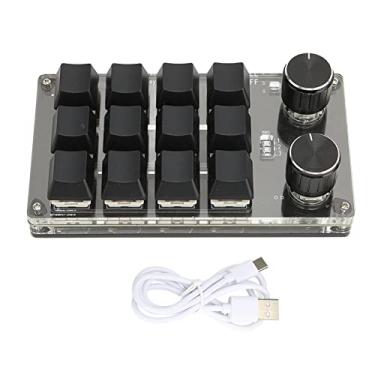 Imagem de Teclado Mecânico de 12 Teclas, 2 Botões, USB Com Fio/Bluetooth Sem Fio Modo Duplo Mini Eixo Vermelho Teclado Programável DIY Teclado para Jogos OSU