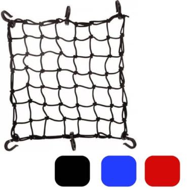 Imagem de Rede Elástica Moto e Bike Bagageiro Aranha Redinha G 50CM x 50CM - Preto