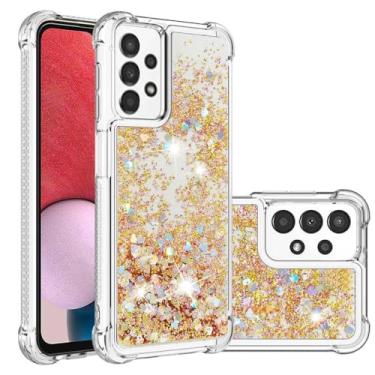Imagem de Glitter Star Quicksand Case Para Samsung Galaxy A14 A04S A12 A13 A23 A33 A53 A34 A52 A54 A71 A51 5g A22 A72 4g A02S Capa, Ouro, Para Galaxy A54 5g