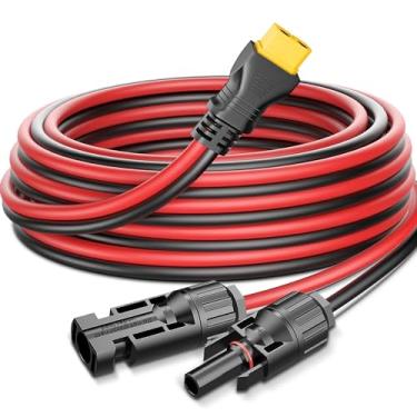 Imagem de Gonifeto Cabo de carregamento solar para XT60 10AWG (1,2 m), fio de extensão de carregamento solar para XT60 para gerador de ecoflow de estação de energia portátil, painel solar para moldagem por