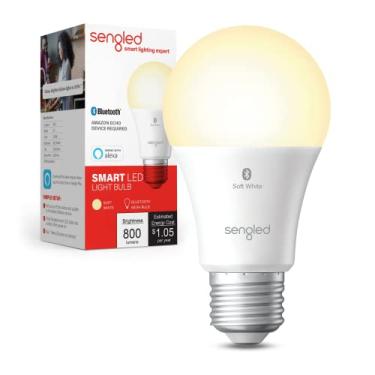 Imagem de Sengled Lâmpada inteligente, lâmpada Alexa malha Bluetooth, lâmpadas inteligentes que funcionam apenas com a Alexa, lâmpada LED regulável A19 E26, 60W branco macio equivalente 800LM, certificado para seres humanos, 1 pacote