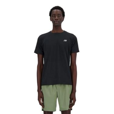 Imagem de New Balance Camiseta masculina de malha, Preto, G