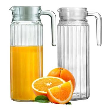 Imagem de KIT 2 Jarras Suíça de Vidro 1l com Tampa para Suco, Água e Refrigerante - 2 Unidades
