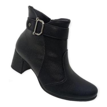 Imagem de Bota Cano Curto Piccadilly 654035-5 Feminina - Preta-Feminino