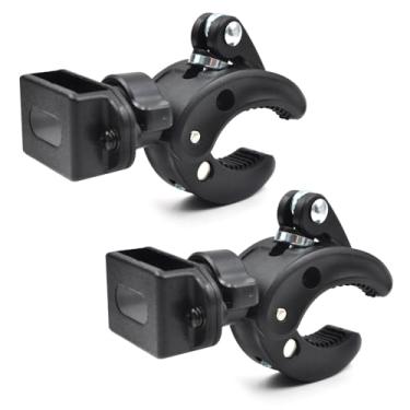 Imagem de Szcmawo (Pacote com 2) Suporte de Walkie Talkie para motocicleta, suporte para walkie talkie de bicicleta, suporte de clipe de trilho de garra de veículo para Baofeng Motorola Talkabout Kenwood Yaesu