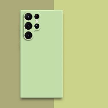 Imagem de Capa quadrada de silicone líquido para Samsung Galaxy S23 Ultra S22 Plus S21 FE S20 Note 20 10 Capa protetora de tecido macio para telefone Back Cove, verde, para Samsung S20 FE