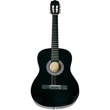 Imagem de Violão Acústico Tradicional para Iniciantes, 6 Cordas de Aço, Preto, 38", Madeira Birch/Basswood