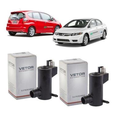 Imagem de Bomba esguicho agua parabrisa dianteiro e traseiro honda fit new civic