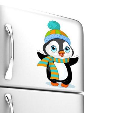 Imagem de Adesivo de Geladeira Pinguim Agasalhado 25x16 cm - Quartinhos