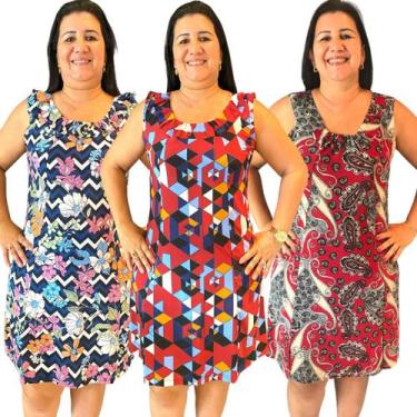 Imagem de Kit 3 Vestido Plus Size feminino Versátil Multiuso Tamanho Único - Fel